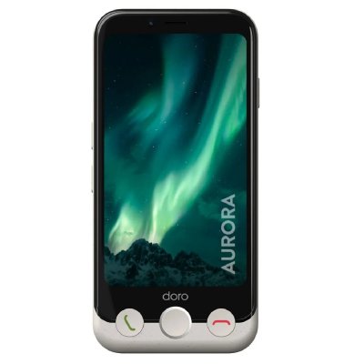DORO  Aurora A10, 11,4 cm (4.5'), 4 Go, 64 Go, 13 MP, Android 14, Noir, Blanc 380532