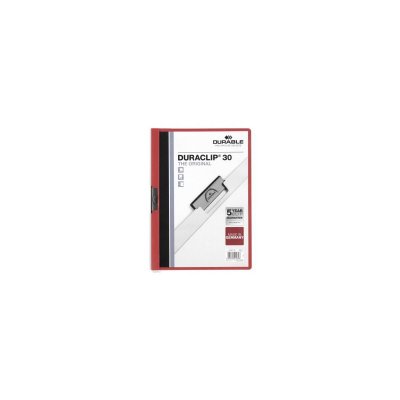 DURABLE Dossier de portefeuilles  duraclip 30 rouge transparent a4 25 pi&egrave;ces