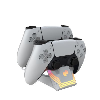 PDP Double chargeur  Afterglow Wave pour PS5 Blanc 