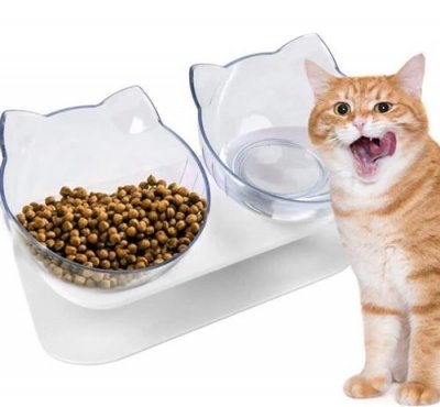 TEMPSA Double gamelle chat chien plastique Kalavika Distributeur eau et croquette Ecuelle chien