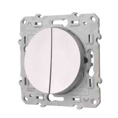 SCHNEIDER ELECTRIC Double va-et-vient &agrave; connexion rapide &agrave; vis aluminium Odace