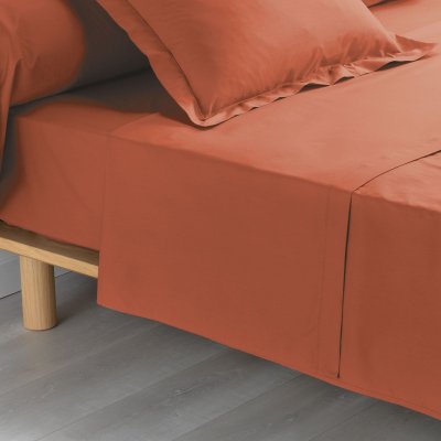 DOUCEUR D INTERIEUR Douceur d'int&eacute;rieur drap plat 1 pers 180x290 cm percaline terracotta