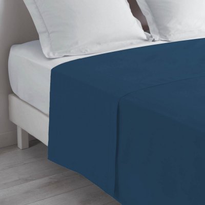 DOUCEUR D INTERIEUR Douceur d'Int&eacute;rieur Drap Plat 1 Personne, Bleu Nuit, 180 x 290 CM