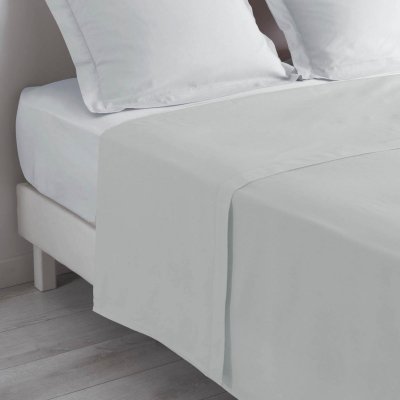 DOUCEUR D INTERIEUR Douceur d'int&eacute;rieur Drap plat 100% Coton Bio Biolina gris 180x290 cm
