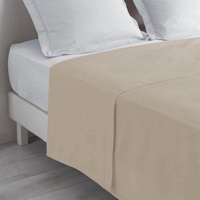 DOUCEUR D INTERIEUR Douceur d'int&eacute;rieur Drap plat 100% Coton Bio Biolina taupe 180x290 cm