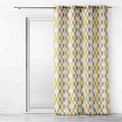 Douceur D'int&eacute;rieur Rideau &agrave; &oelig;illets Palpito jaune/blanc 140x260 cm