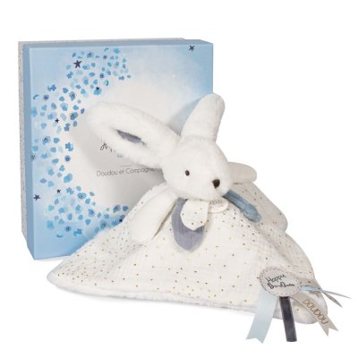 DOUDOU ET COMPAGNIE Doudou Happy Glossy  Pompon Blanc 
