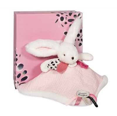 DOUDOU ET COMPAGNIE Doudou pompon  Happy blush Rose 
