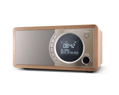 SHARP DR-450BR Radio num&eacute;rique Portable avec Dab/Dab+/FM, Bluetooth 4.2 Bois Marron