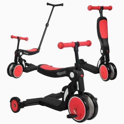 LOOPING Draisienne Evolutive  Scootizz - Haute Red + Barre de Pouss&eacute;e