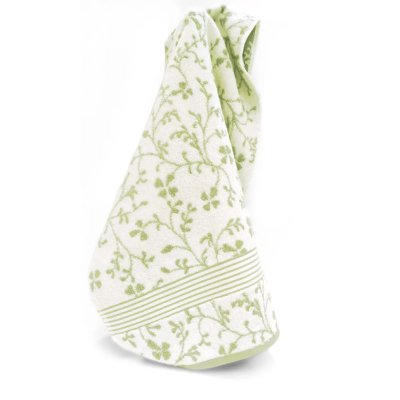 LINNEA Drap De Bain 100x150 Cm Vintage Floral Vert 550 G/M2