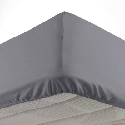 PARIS PRIX DRAP HOUSSE 2 PERSONNES 140 x 190 CM MICROFIBRE UNIE OSCAR ANTHRACITE