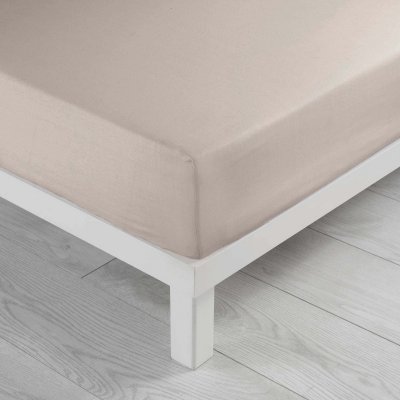 PARIS PRIX DRAP HOUSSE 2 PERSONNES 140 x 190 CM MICROFIBRE UNIE OSCAR NATUREL