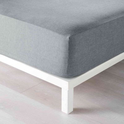 DOUCEUR D INTERIEUR Drap housse 2 personnes 140 x 190 cm polycoton uni actually Gris