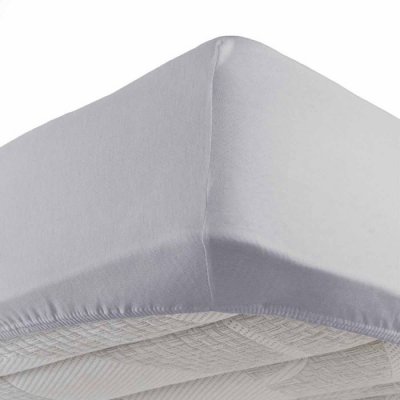 DOUCEUR D INTERIEUR Drap housse 2 personnes 160 x 200 cm jersey uni jersy Galet