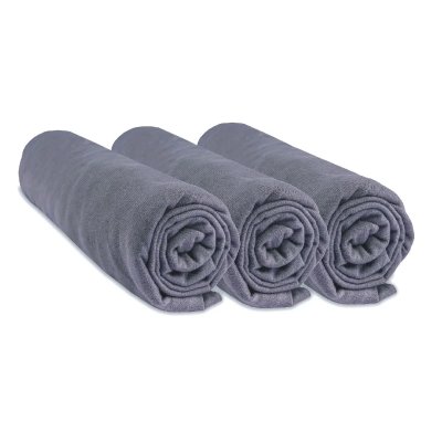 BBLA Drap housse 70x160 b&eacute;b&eacute; coton jersey gris (lot de 3)