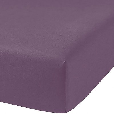 TODAY Drap housse Privacy 100% coton 57 fils  90 x 190 cm violet figue