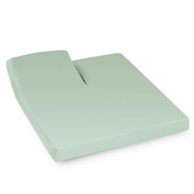 Drap housse relaxation uni 2x70x190 cm coton alto vert fleur d'amandier tr t&ecirc;te relevable