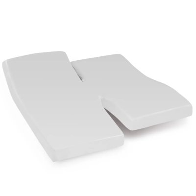 Drap housse relaxation uni 2x80x190 cm 100% coton ALTO Calcium - TPR T&ecirc;te et pied relevable