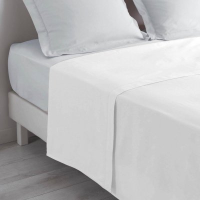 DOUCEUR D INTERIEUR Drap plat Biolina en coton biologique blanc 240x300