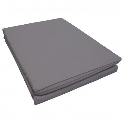 DOUCEUR D INTERIEUR Drap plat coton INTIMITY 180x290cm gris souris