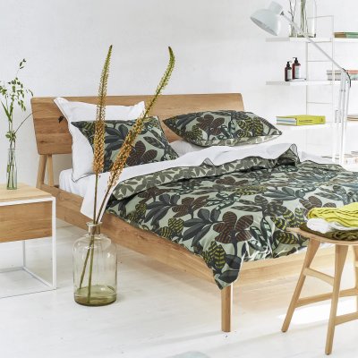 DESIGNERS GUILD Drap Plat Imprim&eacute; en Percale de Coton, 240cm x 300cm, Ocre, Ombrage