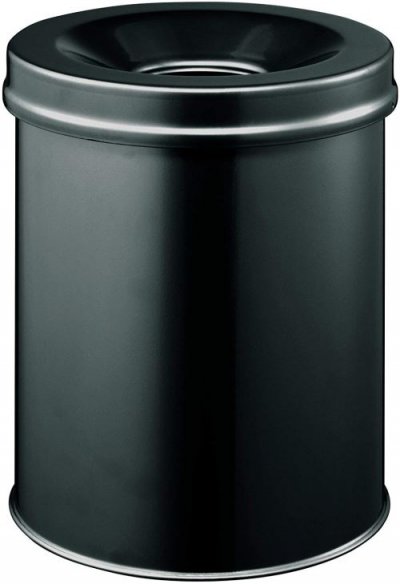 DURABLE  330501 Corbeille &agrave; papier Anti-&eacute;raflure + M&eacute;tal 15L Noir