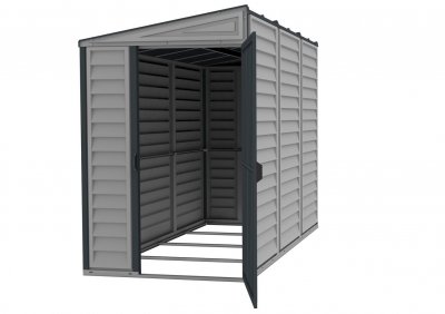 DURAMAX  Abri de Jardin PVC Adossable 4X8 - gris anthracite 