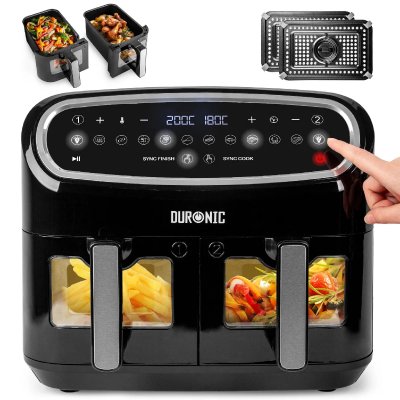 DURONIC  AF24 friteuse Double 10 L Autonome 2400 W Friteuse d'air chaud Noir