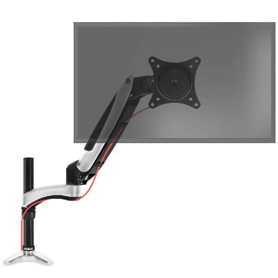Duronic DM651X2 Support &eacute;cran PC pour bureau &agrave; pince - Bras &agrave; gaz ajustable &agrave; la vol&eacute;e