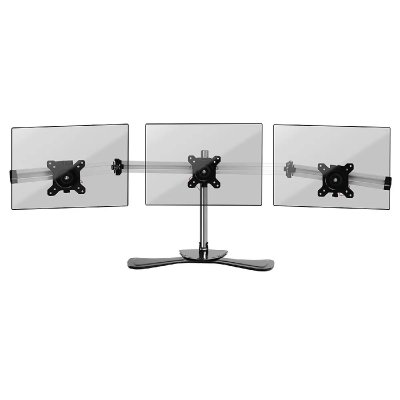 DURONIC  DM753 Support triple 3 &eacute;crans PC sur socle - Potence de 40 cm - Rotatif / Inclinable