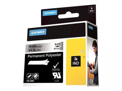 DYMO  RHINO Etiquette industrielle en polyester m&eacute;tallique Rouge