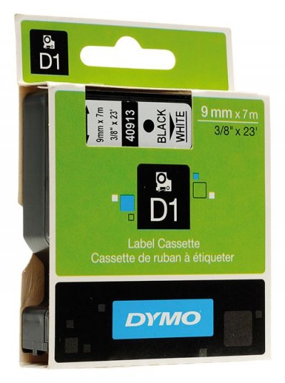 DYMO  Ruban D1 - 9 mm noir sur blanc