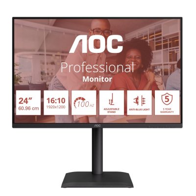 AOC E4 X24E4U &eacute;cran plat de PC 61 cm (24"") 1920 x 1200 pixels Full HD LED Noir