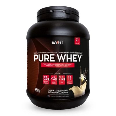 EA FIT EAFIT Pure Whey - Prot&eacute;ines de Whey - Vanille Intense- 850g