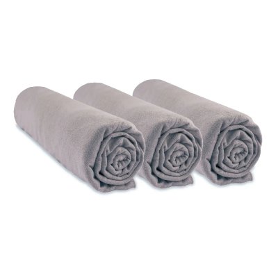 EASY DORT EASYDORT Lot de 3 Draps Housse 100% Coton Bio - 70x140 cm Noisette