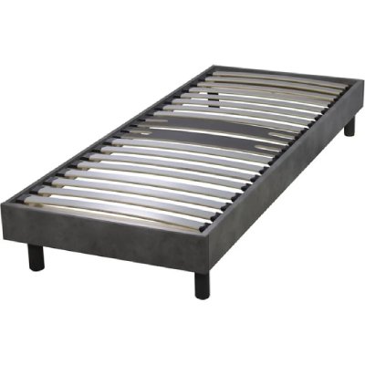 EBAC  Literie Sommier + Jeu de Pieds 90x190 Decokit 18 Lattes Beton