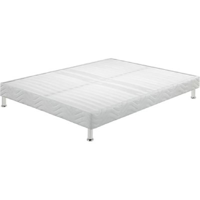 EBAC  Literie Sommier tapissier 140x190 Omega Blanc 2x18 Lattes