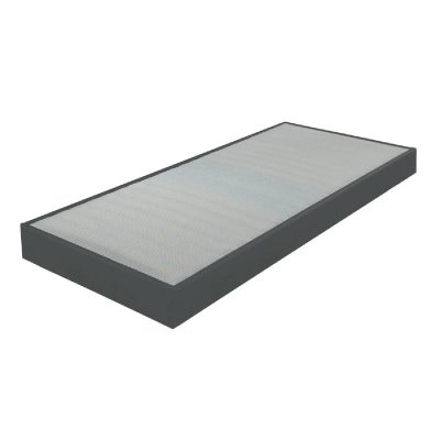 EBAC  Literie - Sommier tapissier 90x200 cm avec renfort lombaire en pu gris - dreamo