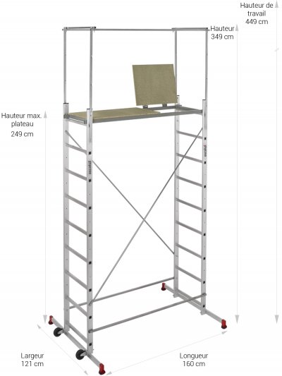 ESCALUX Echafaudage mobile  Nimbus 500 hauteur de travail max 4 7 m