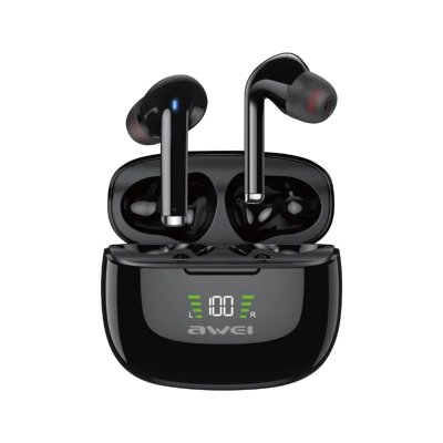 AWEI Ecouteur bluetooth  TA8 ANC r&eacute;duction active du bruit TWS Noir