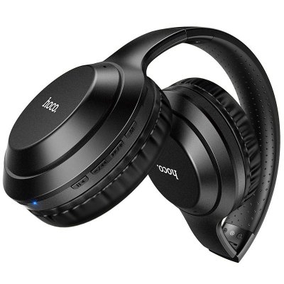  Ecouteurs bluetooth HOCO W30 mont&eacute; sur la t&ecirc;te Noir