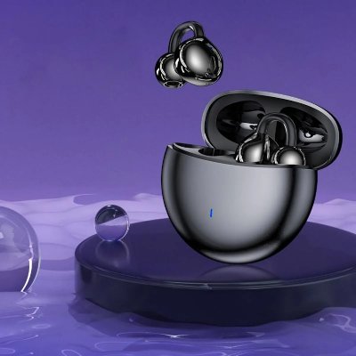 YONIS Ecouteurs Bluetooth Invisibles Sans Fil R&eacute;duction De Bruit Confort 24h Pourpre Noir 