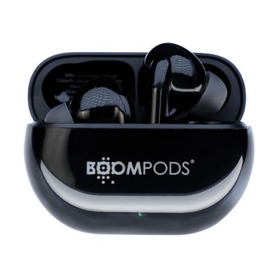 BOOMPODS Ecouteurs Bluetooth Sans Fil 5.3 avec Son Immersif pour Sport IPX4 Noir