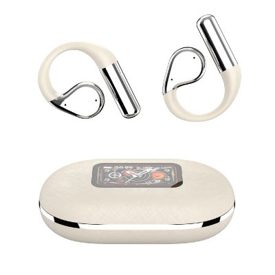 YONIS Ecouteurs Bluetooth Sans Fil Avec Crochets Pour Oreilles Et R&eacute;duction De Bruit Beige 2 