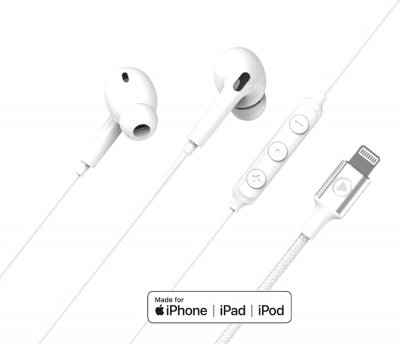 Ecouteurs filaire lightning blanc force play