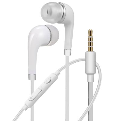 AVIZAR Ecouteurs Filaires Jack 3.5mm Son Clair Micro et T&eacute;l&eacute;commande C&acirc;ble Plat Blanc