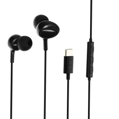 AVIZAR Ecouteurs Filaires USB-C Son St&eacute;r&eacute;o de Qualit&eacute; T&eacute;l&eacute;commande Microphone Noir