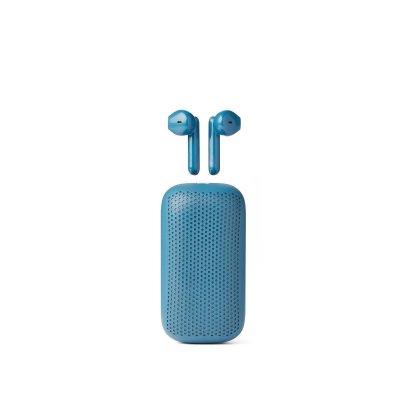 LEXON Ecouteurs sans fil et Enceinte Bluetooth SPEAKERBUDS ABS Bleu azur