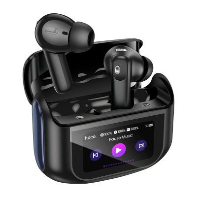 HOCO Ecouteurs sans fil -  - EQ21 - Noir - &Eacute;cran tactile LED - ANC et ENC